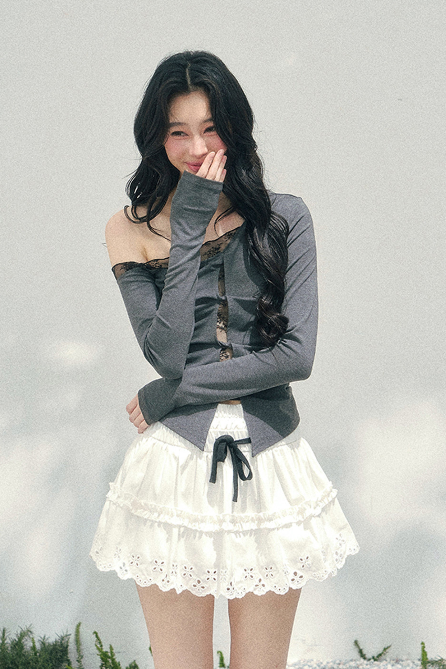 レーススイートティアードパフィースカート