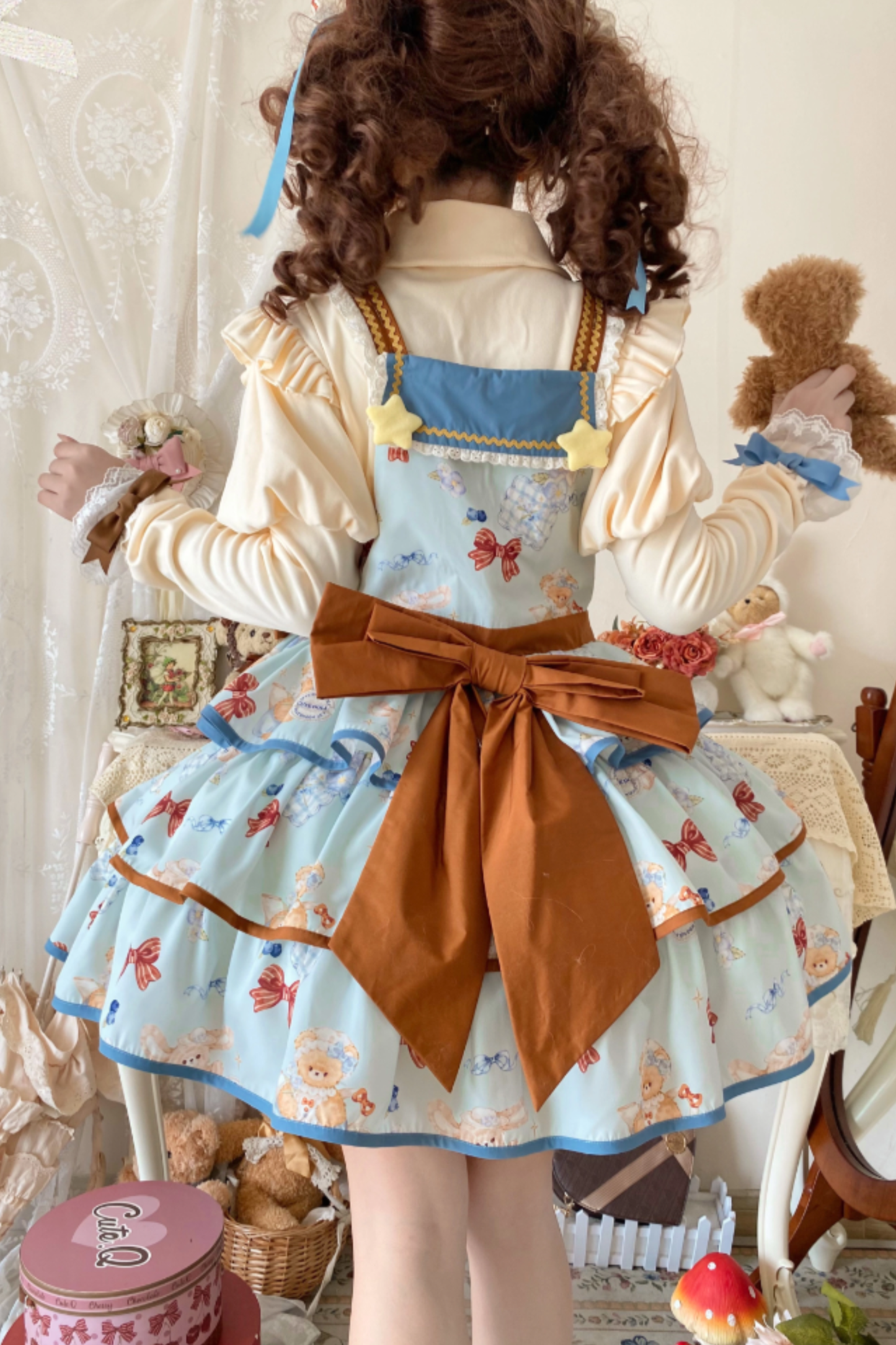 シーサイドベアティーパーティーロリータドレス+ケープ