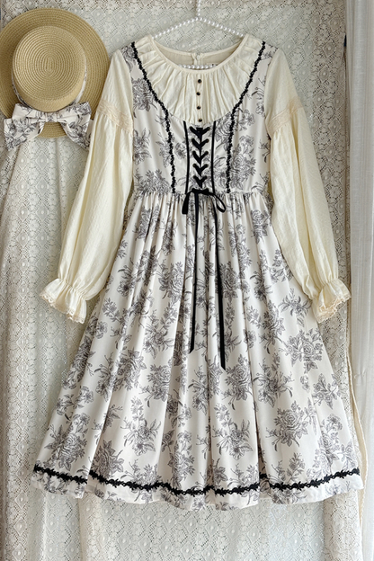 スケッチワイルドローズエレガントロリータドレス