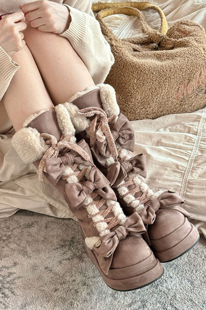 リボンロリータスノーブーツ