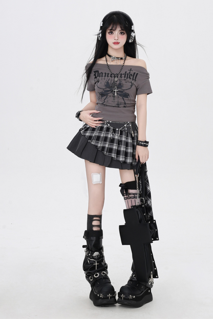 スパイスガールズハイウエストプリーツミニスカート