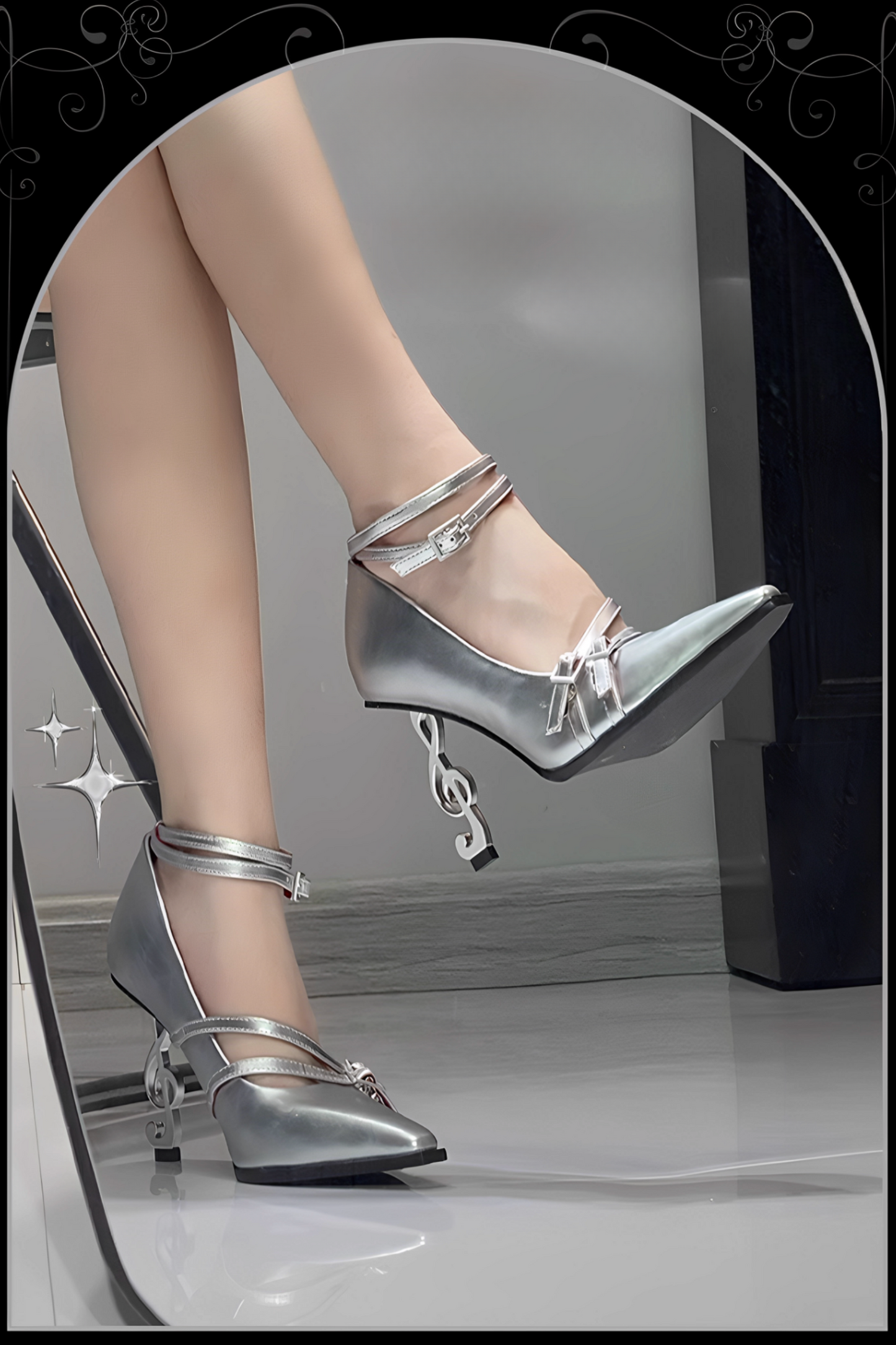 [Pre-order] Dark Gothic Pointed Toe G Clef Heel
