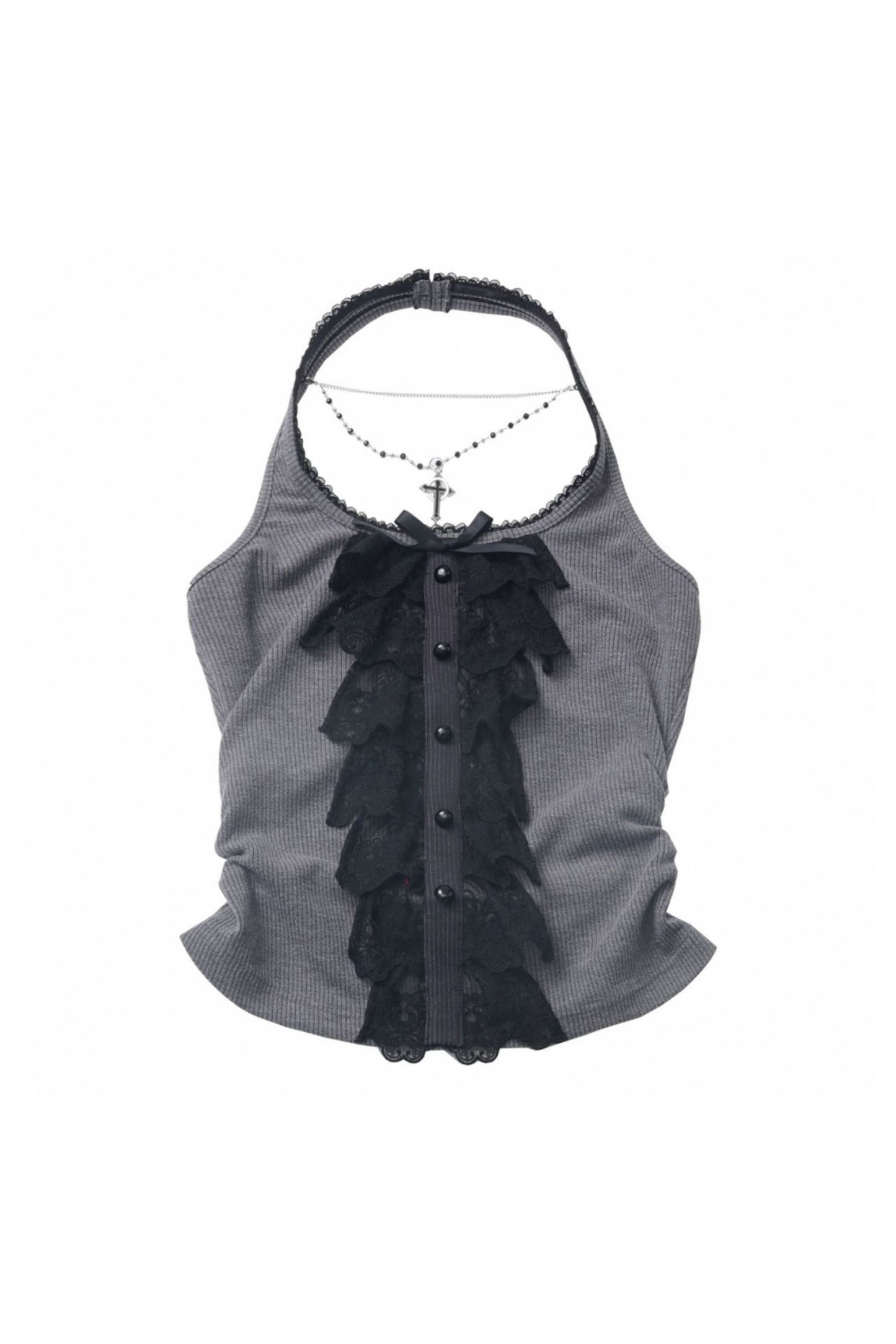 ヴィンテージショートカーディガン＋レースホルターネックトップス＋スカート