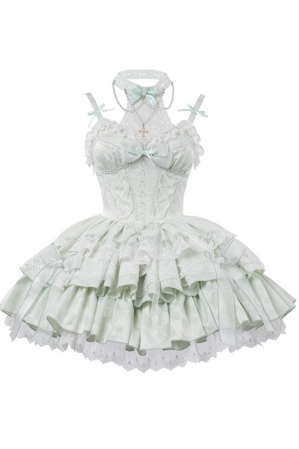 ポリールーバレエフランネルレースリボンロリータドレス