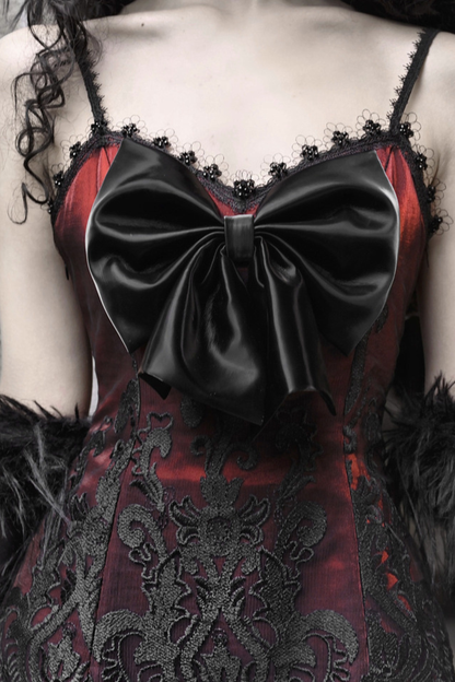 ダークゴシックスリムスリップドレス