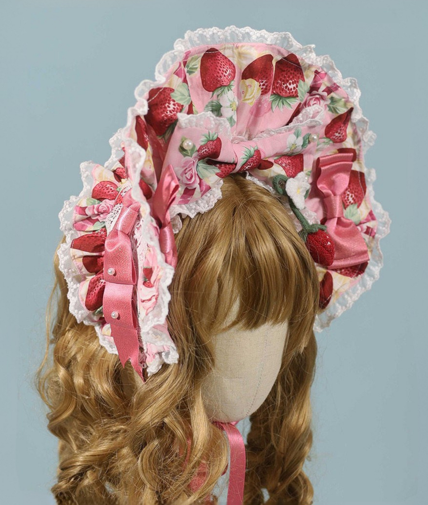 【2月27日予約締切】ストロベリーアンティークドールドレス＋フルセット＋ボンネット＋カチューシャ