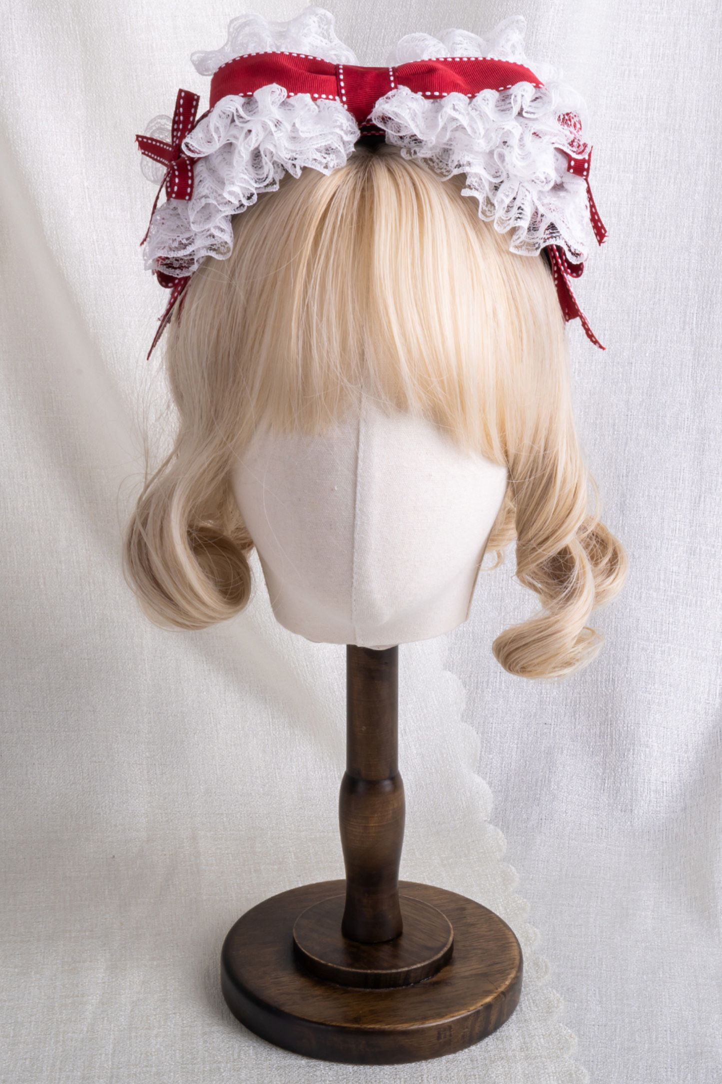 レースステッチロリータヘアバンド+ハットクリップ