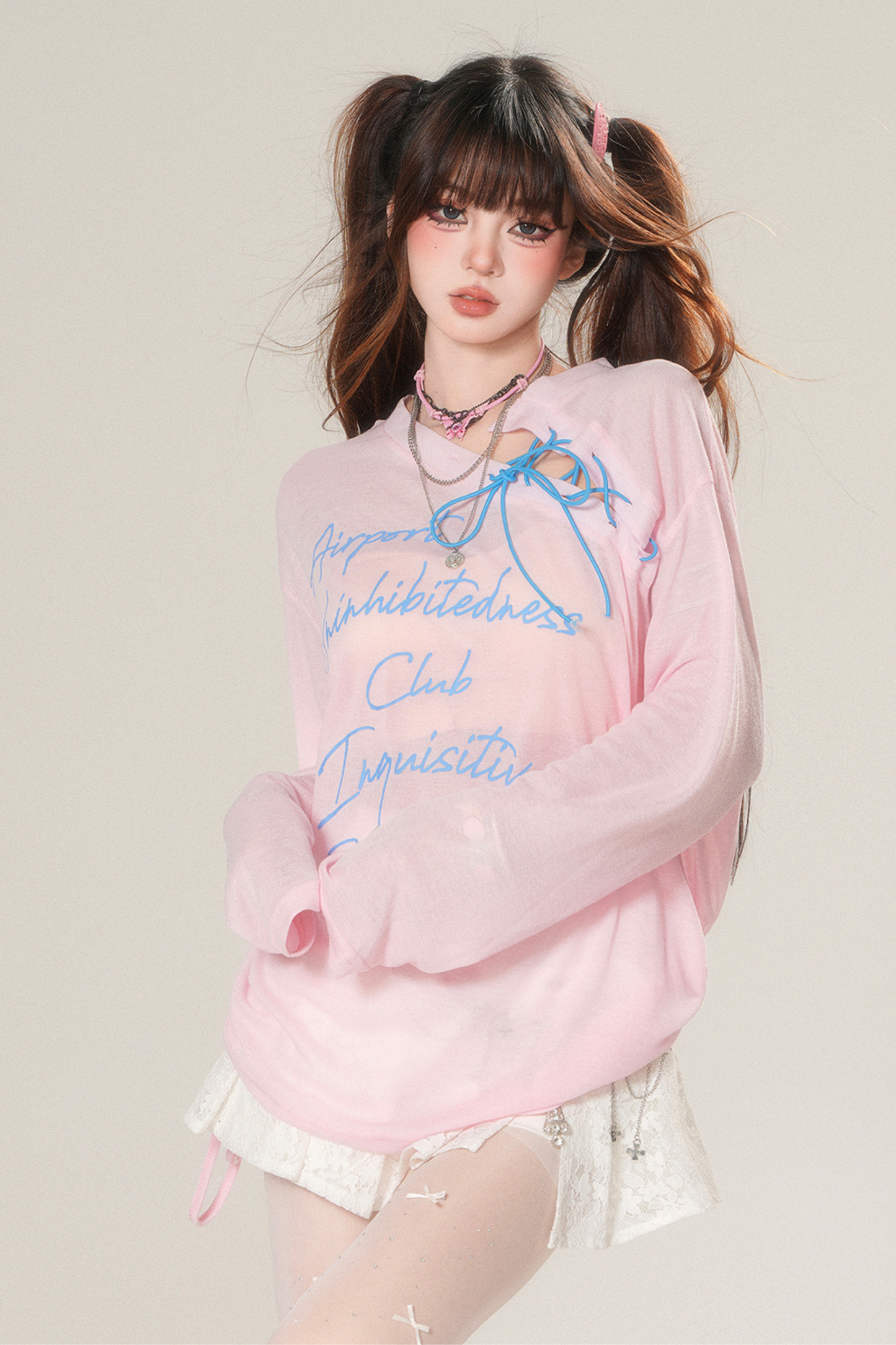 Top smock trasparente dolce con protezione solare