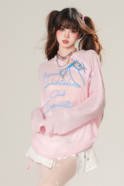 Top smock trasparente dolce con protezione solare