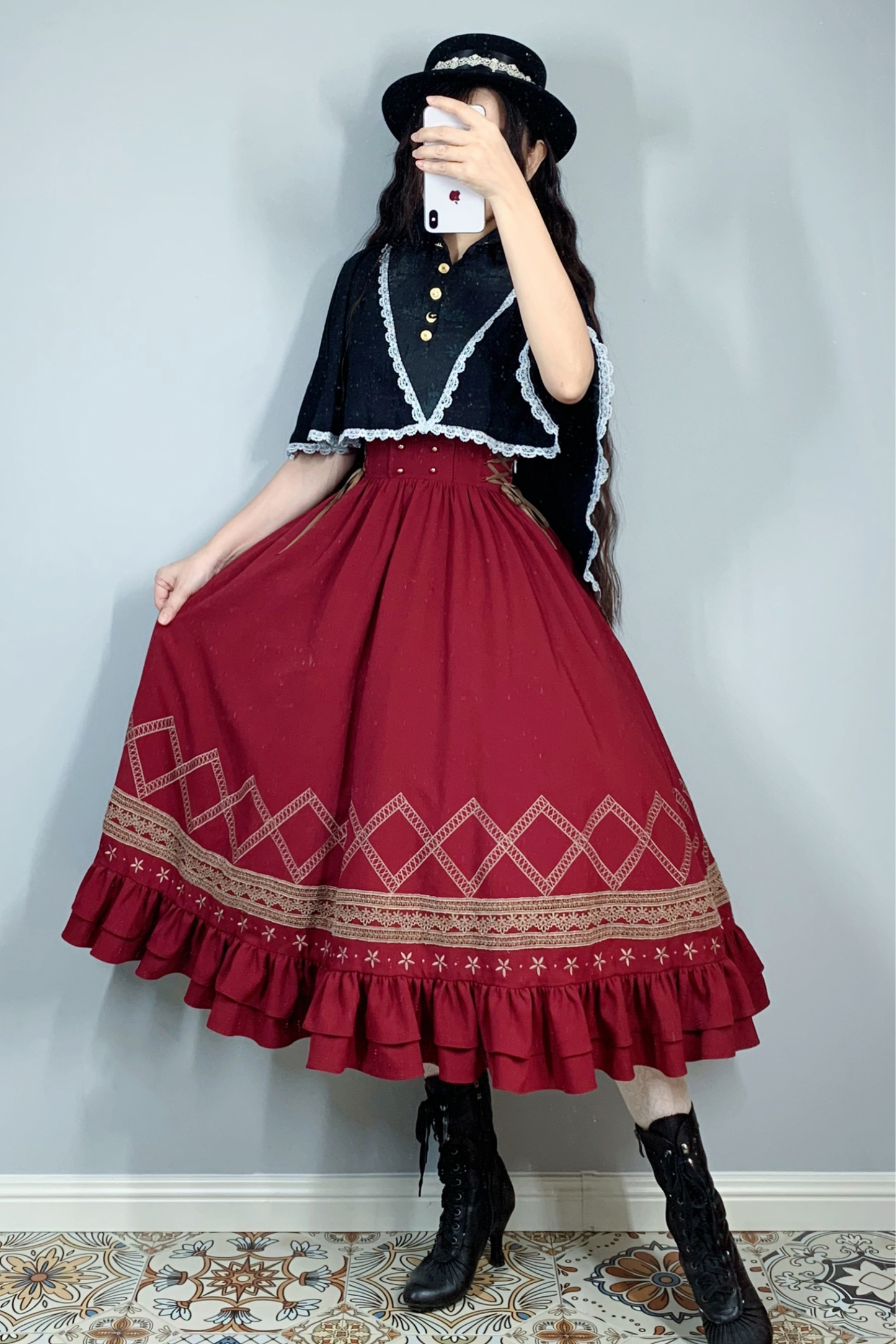 クラシカルレトロフレアロリータスカート