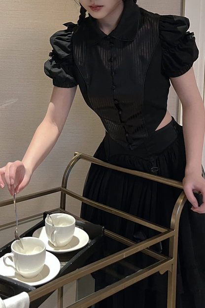 Spider Web French Blouse