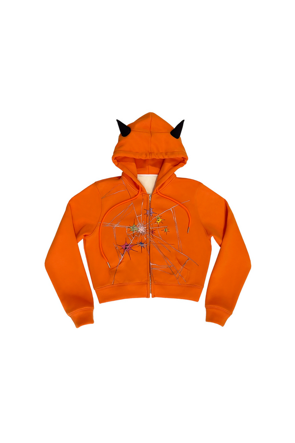 デビルクラックル ポインテッドショートフードスウェット