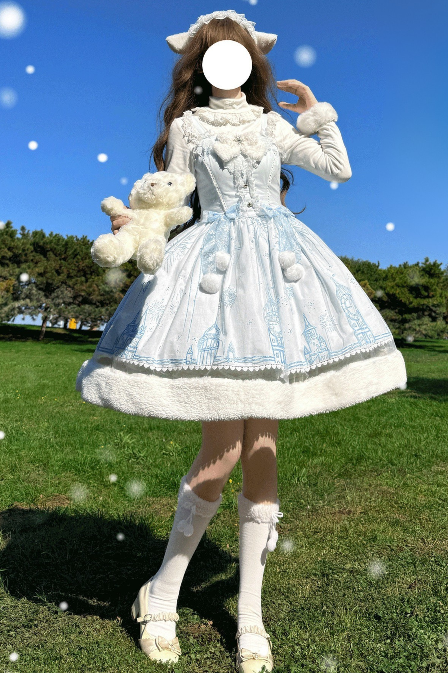 スノーフレークキャッスルロリータドレス+ケープ+トップス