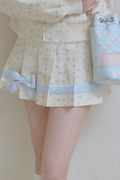 フラワーリボンジャケット＋プリーツスカート