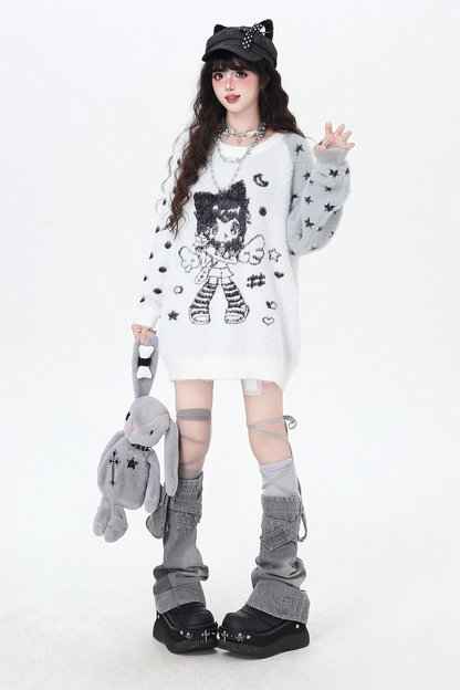 エンジェルバイカラールーズオーバーセーター