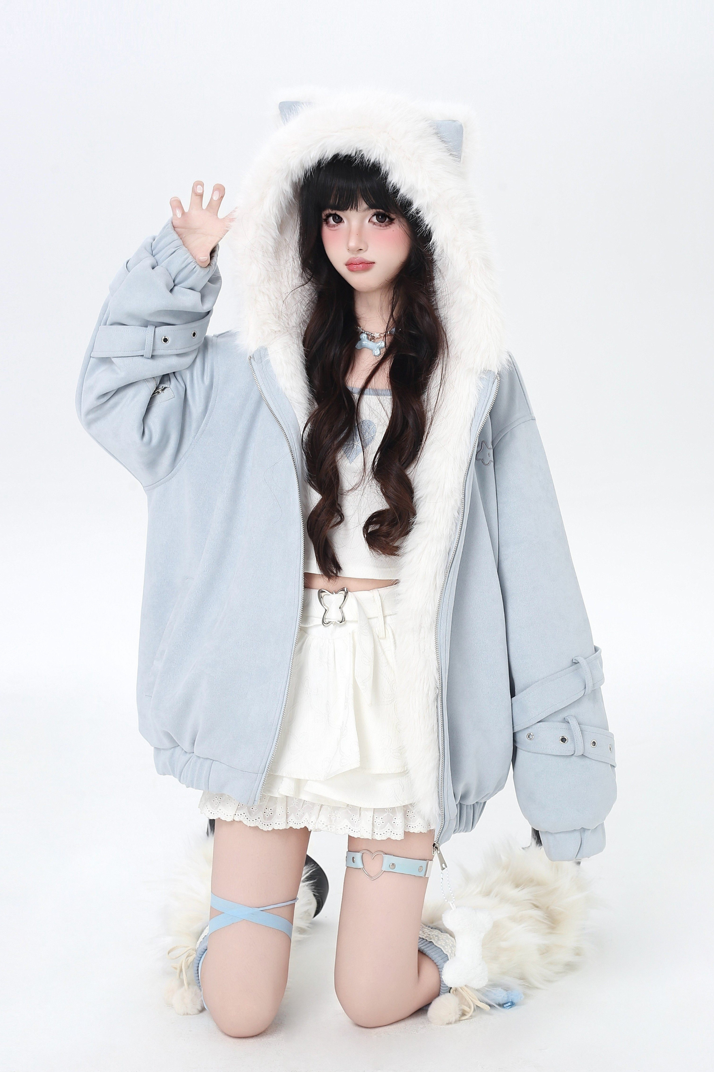 Cat Ear Hood Fur Jacket