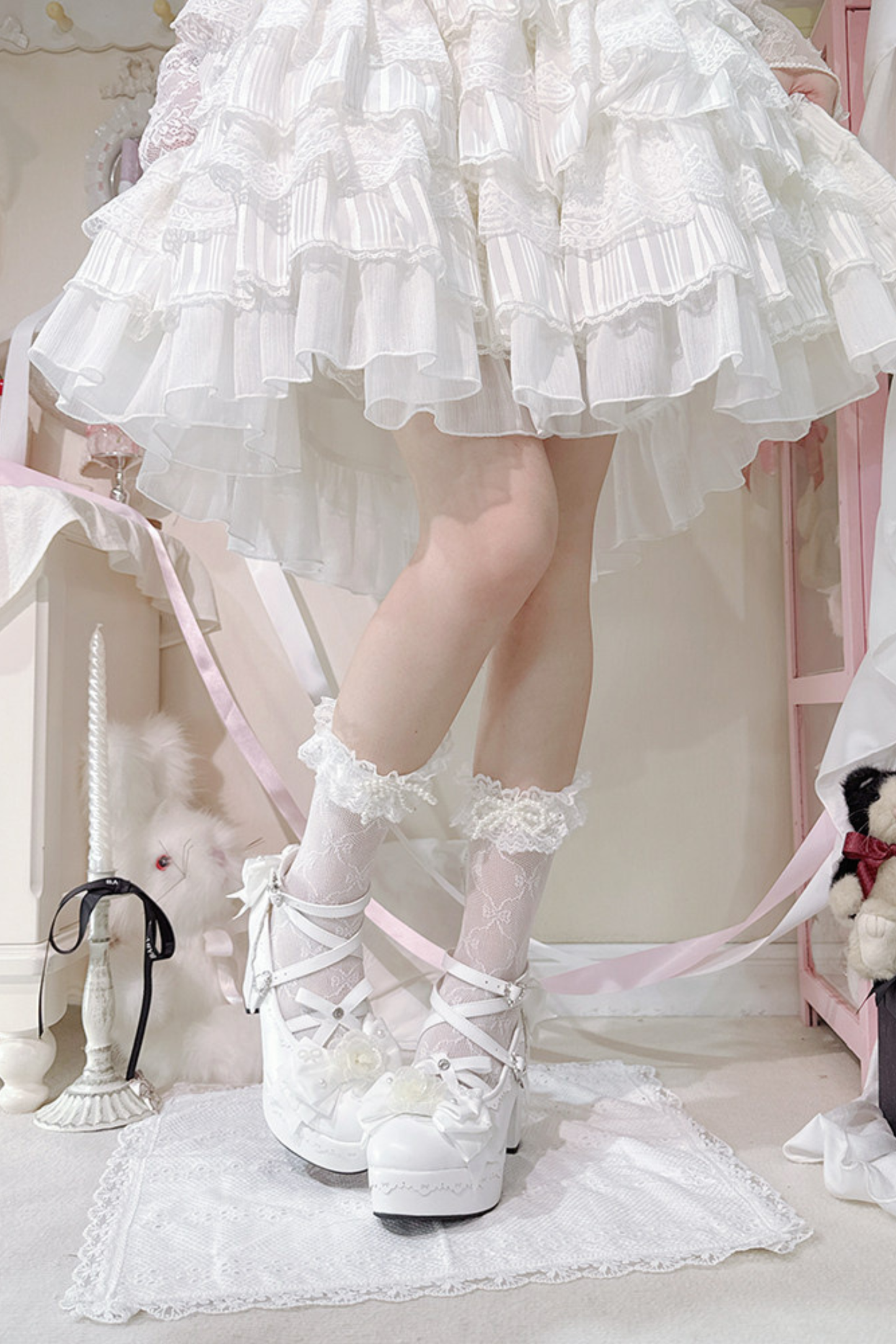 Blumen-Schleifen-Dance-Lolita-Absätze