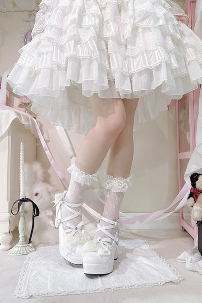 Blumen-Schleifen-Dance-Lolita-Absätze