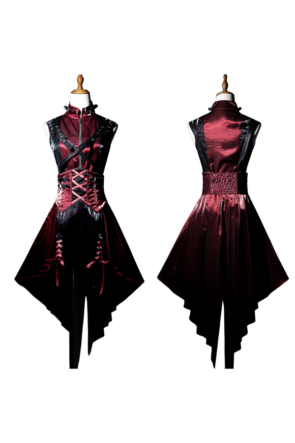 【予約商品】ダークサイバーサスペンダースカート＋ショートパンツ＋ノースリーブトップス＋スリーブ