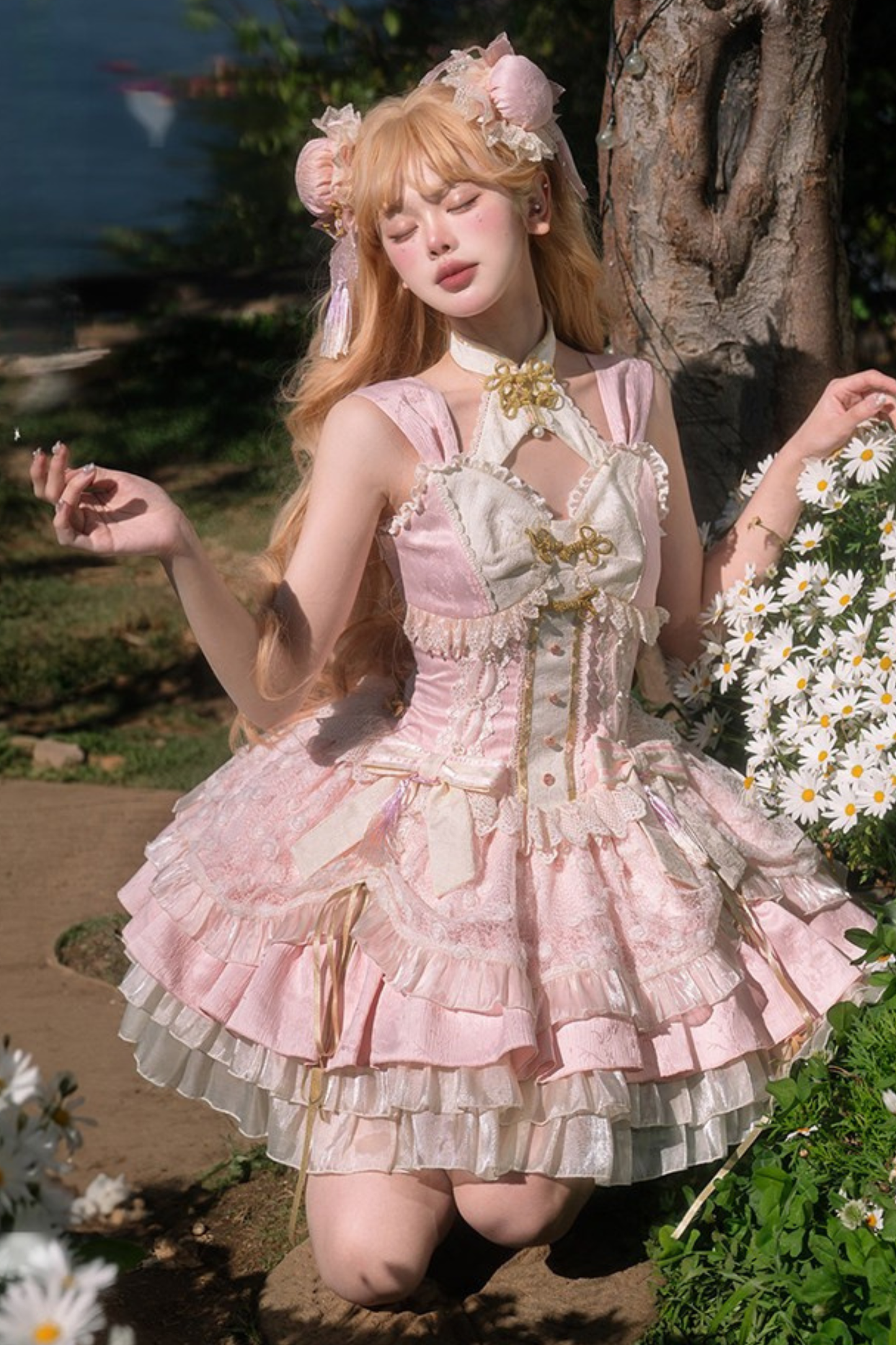 Chinese Sweet Jumper Skirt + Shawl