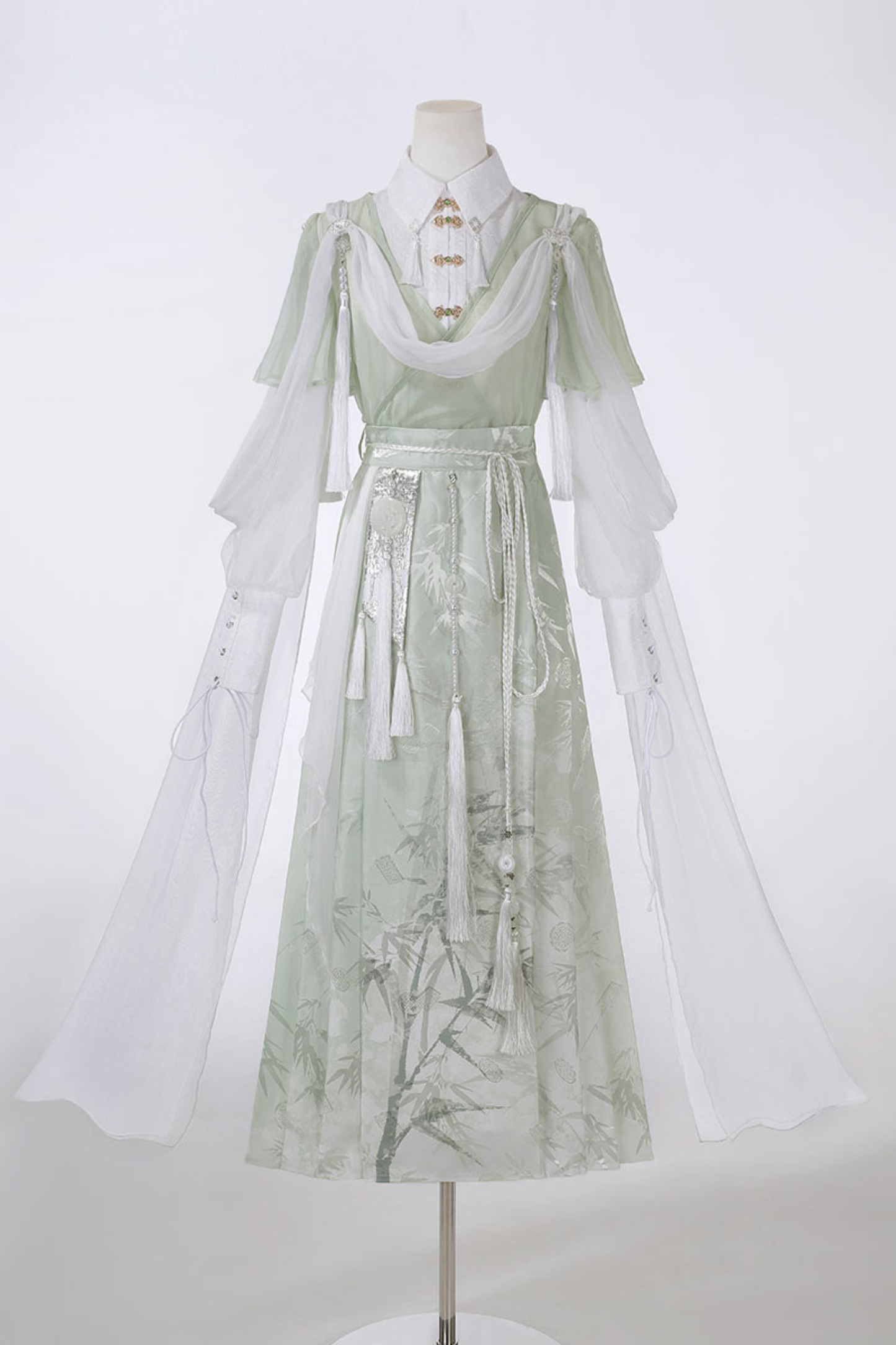 Forest Roman China Top + Outerwear + Skirt