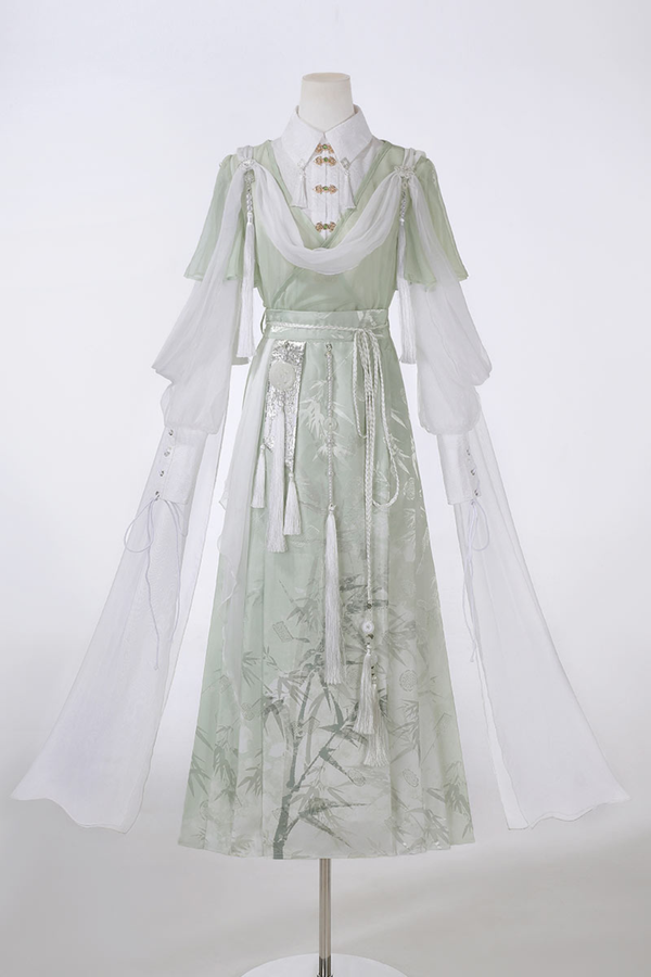 Forest Roman China Top + Outerwear + Skirt