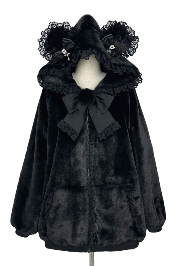 Snow Mouse Lace Fur Coat