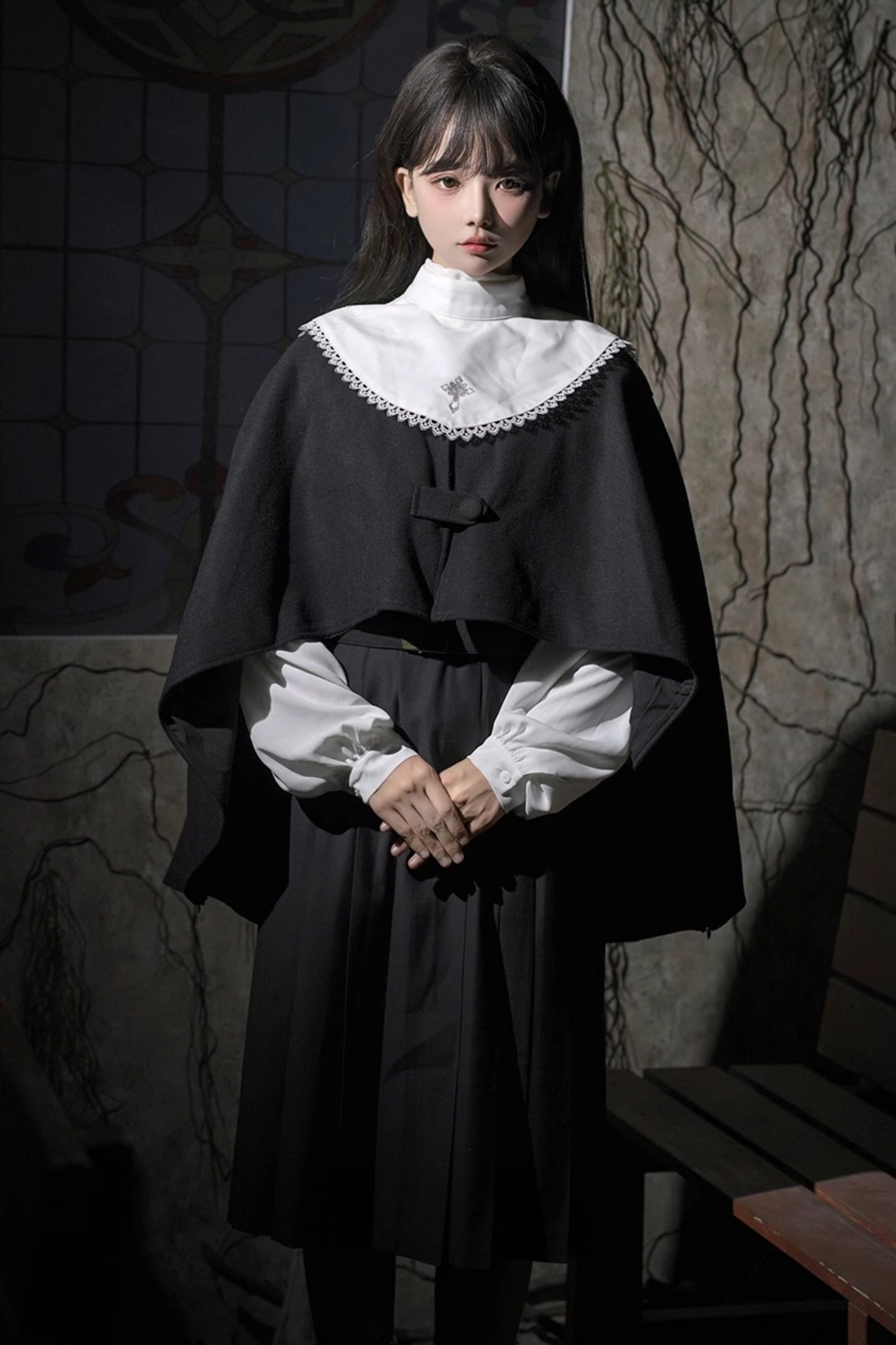 ゴシックスクールマント＋トップス＋ベストドレス