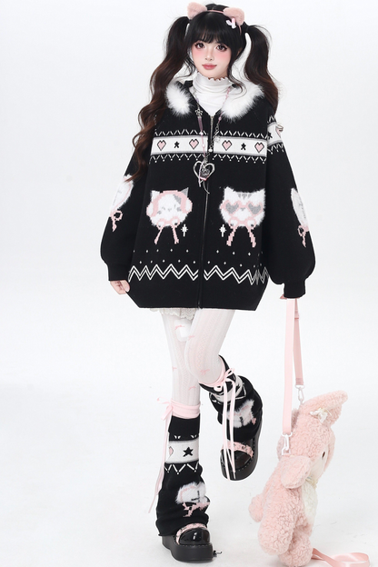 Snow Fair Island Cardigan + Leg Warmers