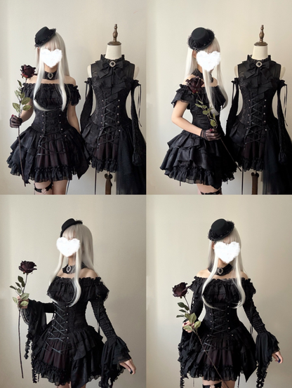 [Deadline for reservations: December 26th] witch's condition Gothic Lolita Off-Shoulder Top + Skirt + Full Set