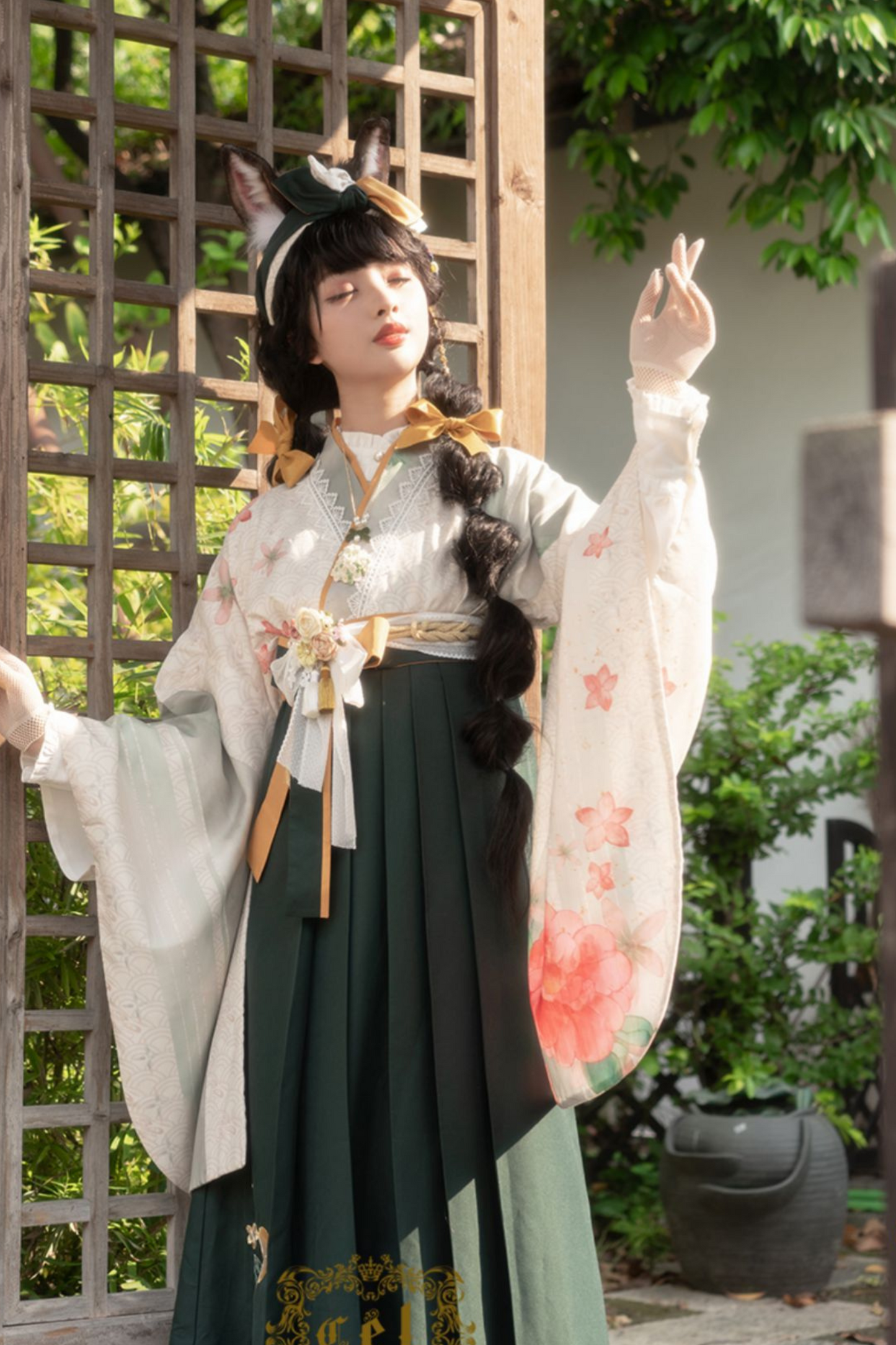 レトロ手毬和装トップス