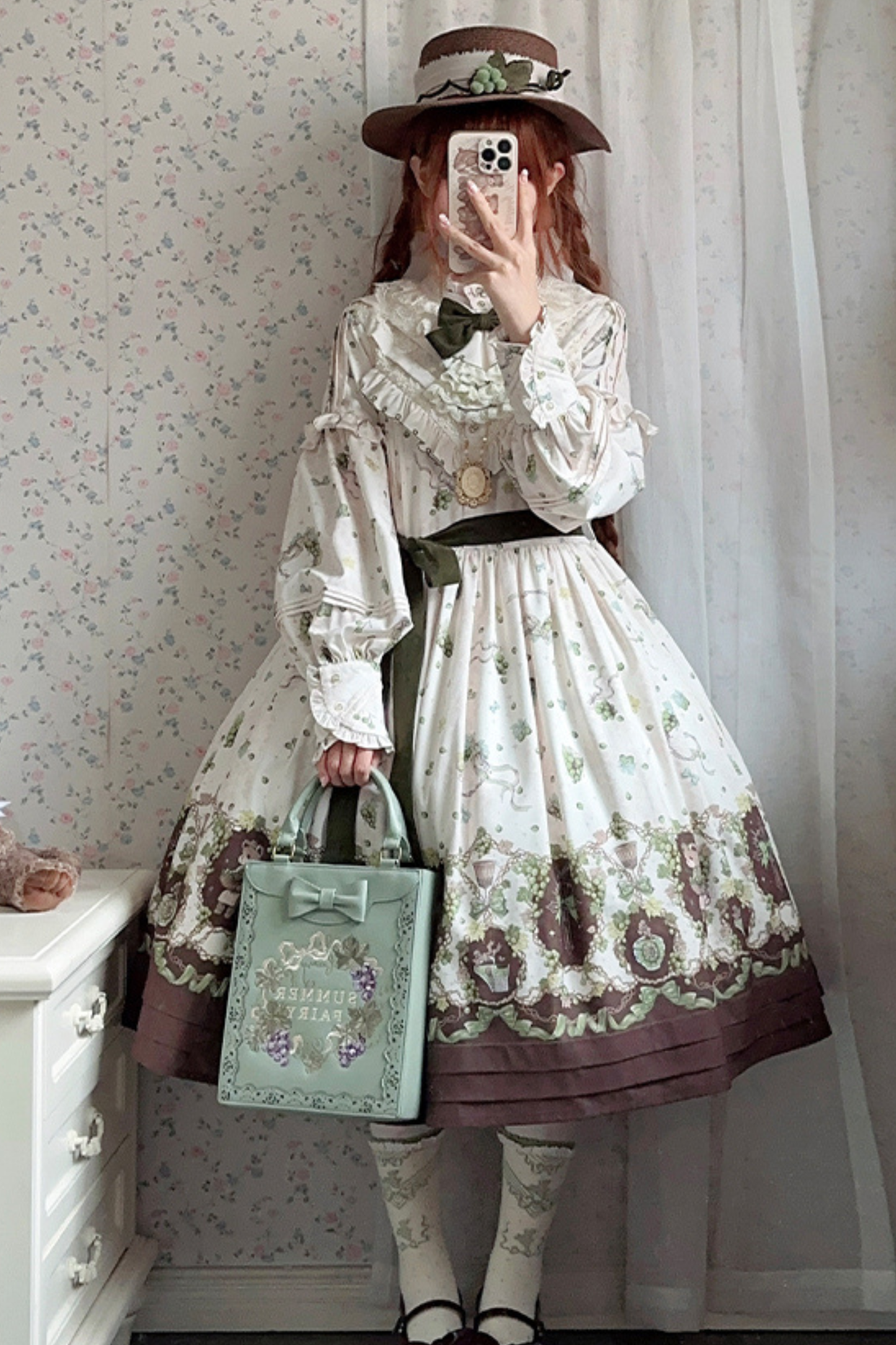 ワイナリーレトロベアロリータドレス