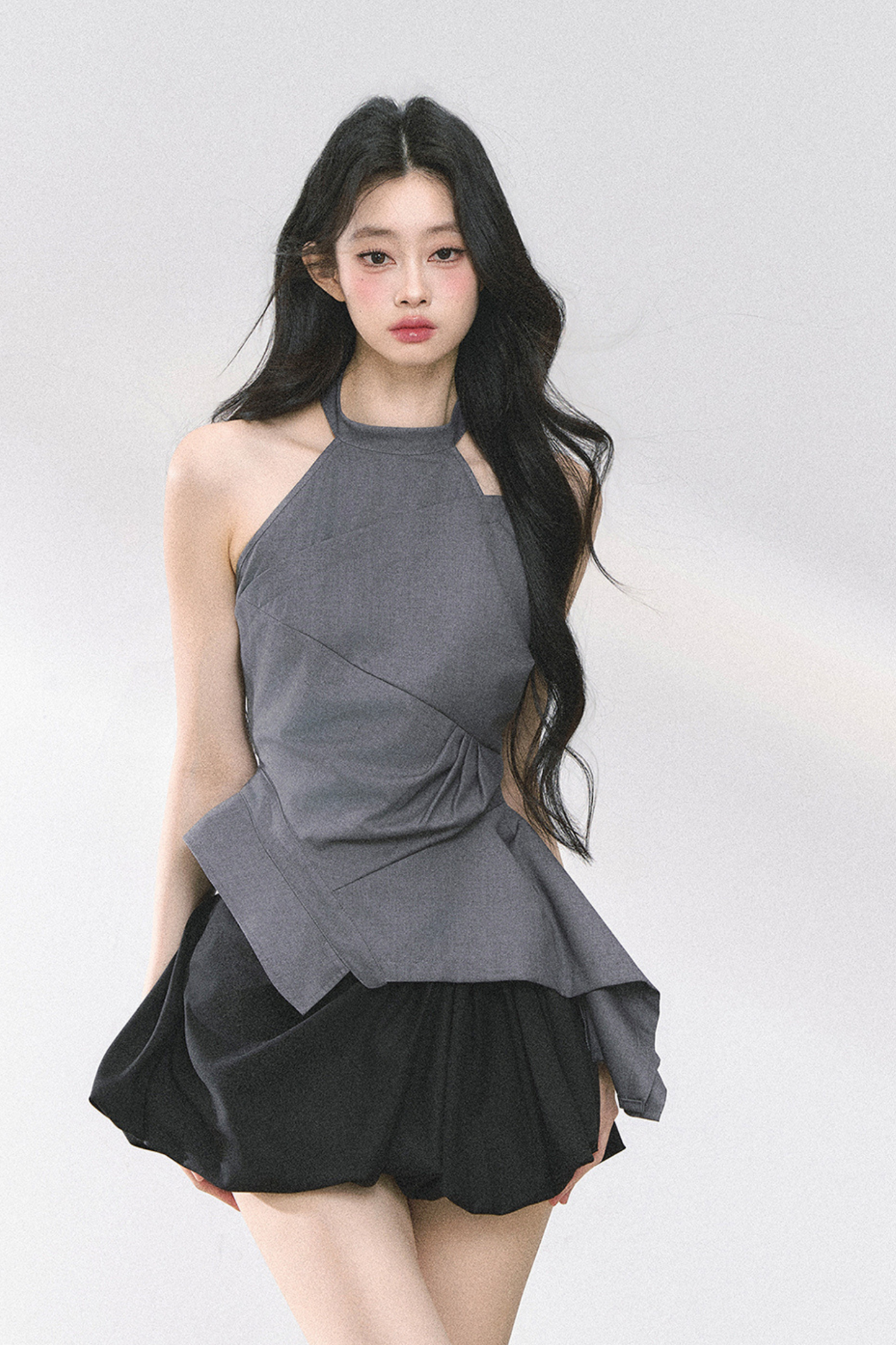 フレンチホットティーホルターネックトップス