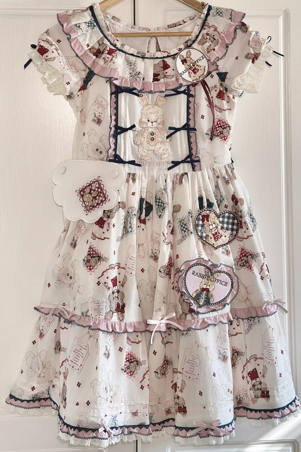 Retro Bear Puff Sleeve Dress + Sleeveless Dress
