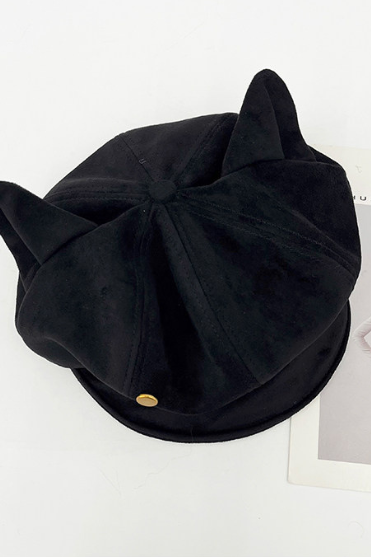 Retro Suede Cat Ear Beret
