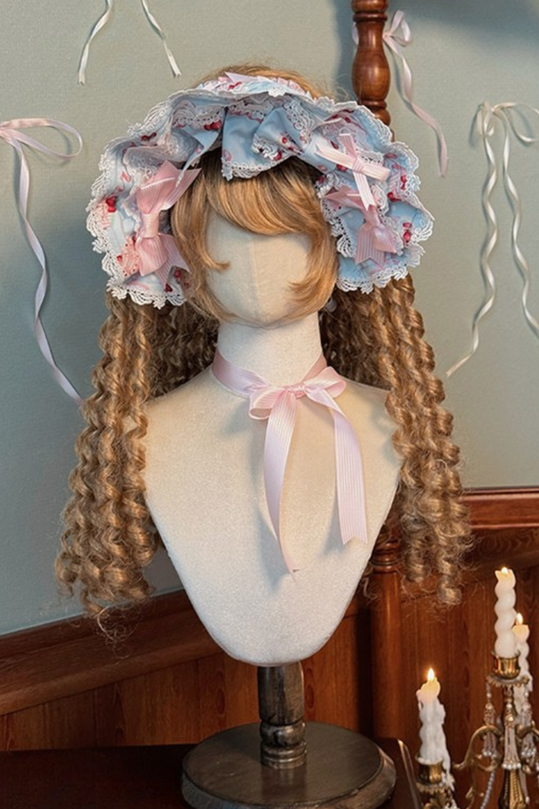 [Pre-order Deadline: July 8] Strawberry Series Bonnet + Ribbon Headband