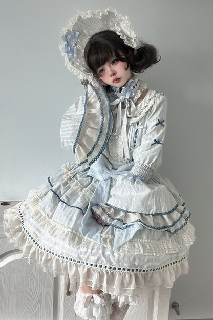 アクアドールロリータドレス+ヘアバンド+リボン