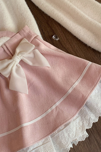 Ribbon Sweet Top + Cat Pink Skirt