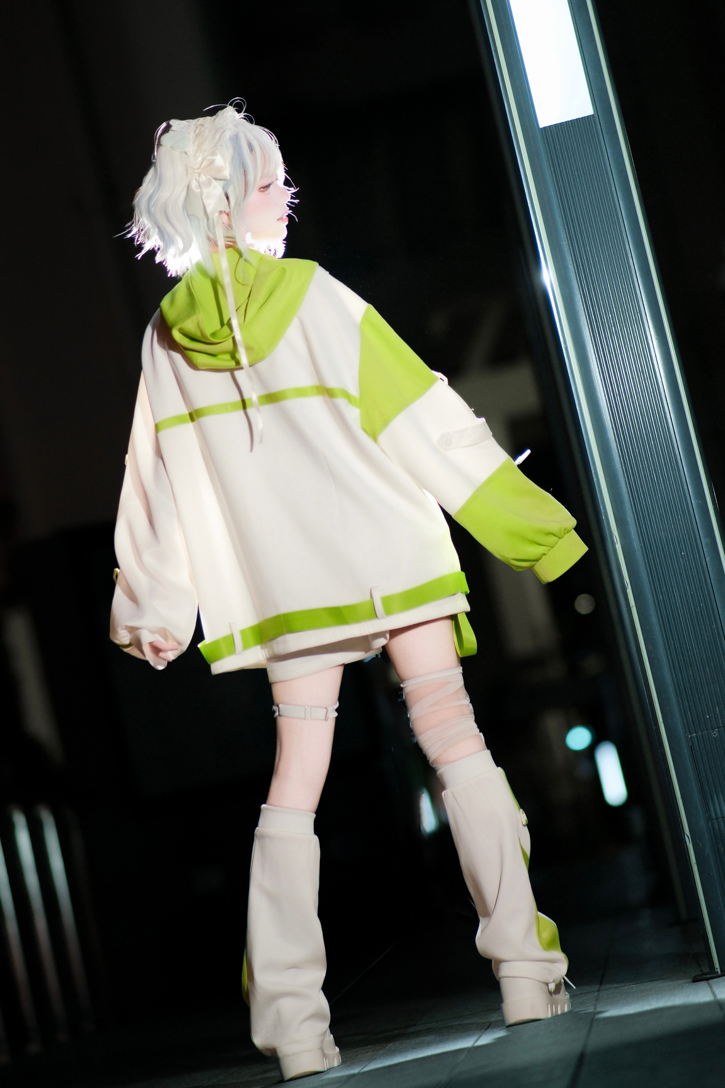 サブカルサイバージャケット+ショートパンツ+レッグカバー