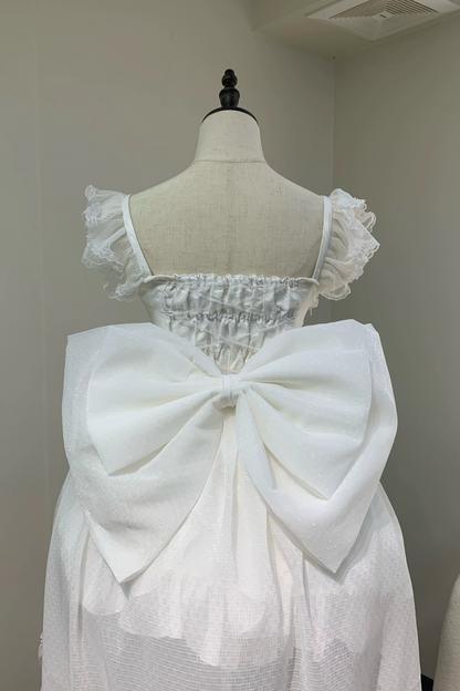 ホワイトムーンフィッシュボーンライトプリンセスロリータドレス