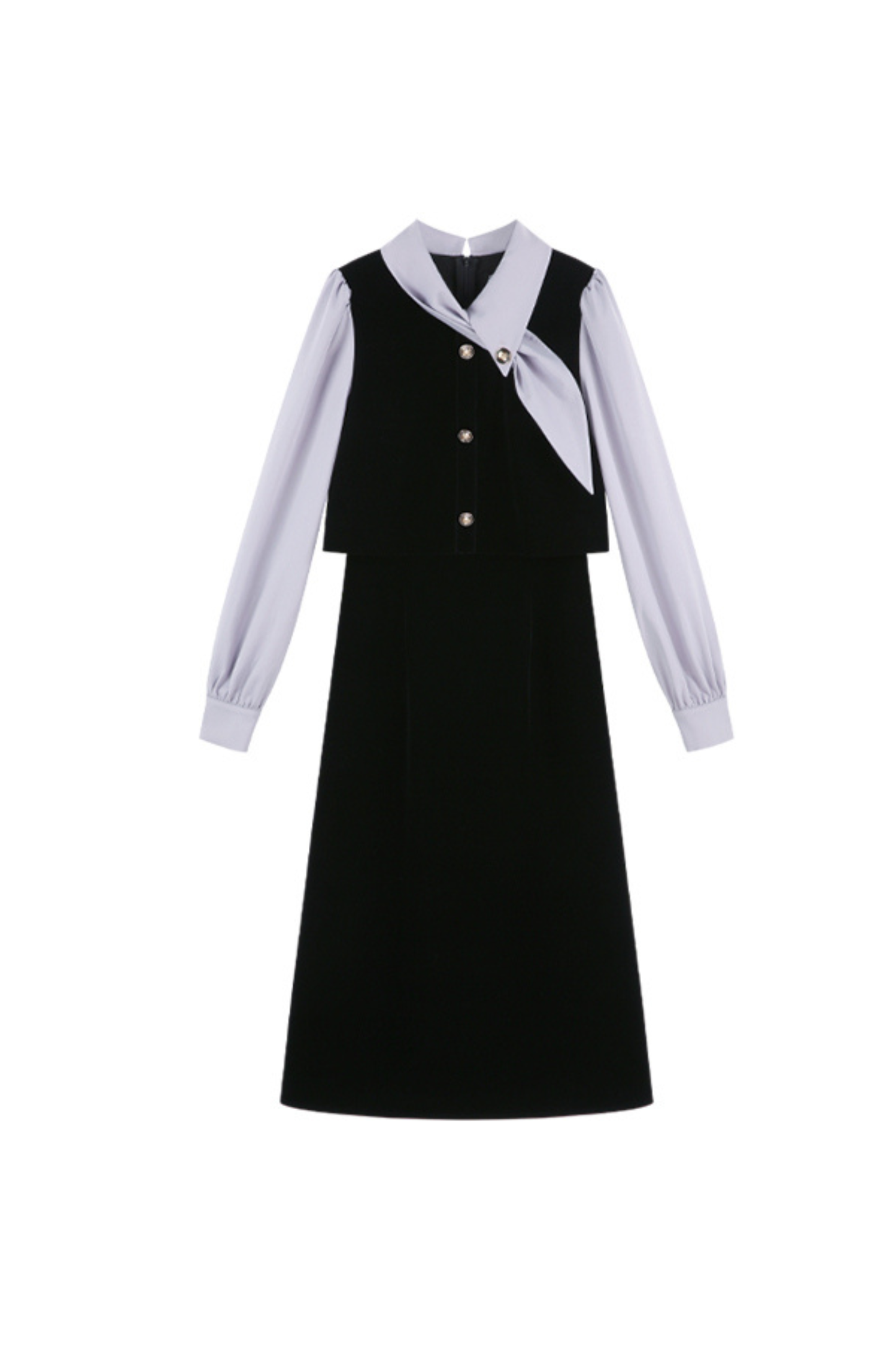 フレンチコントラストレトロドレス