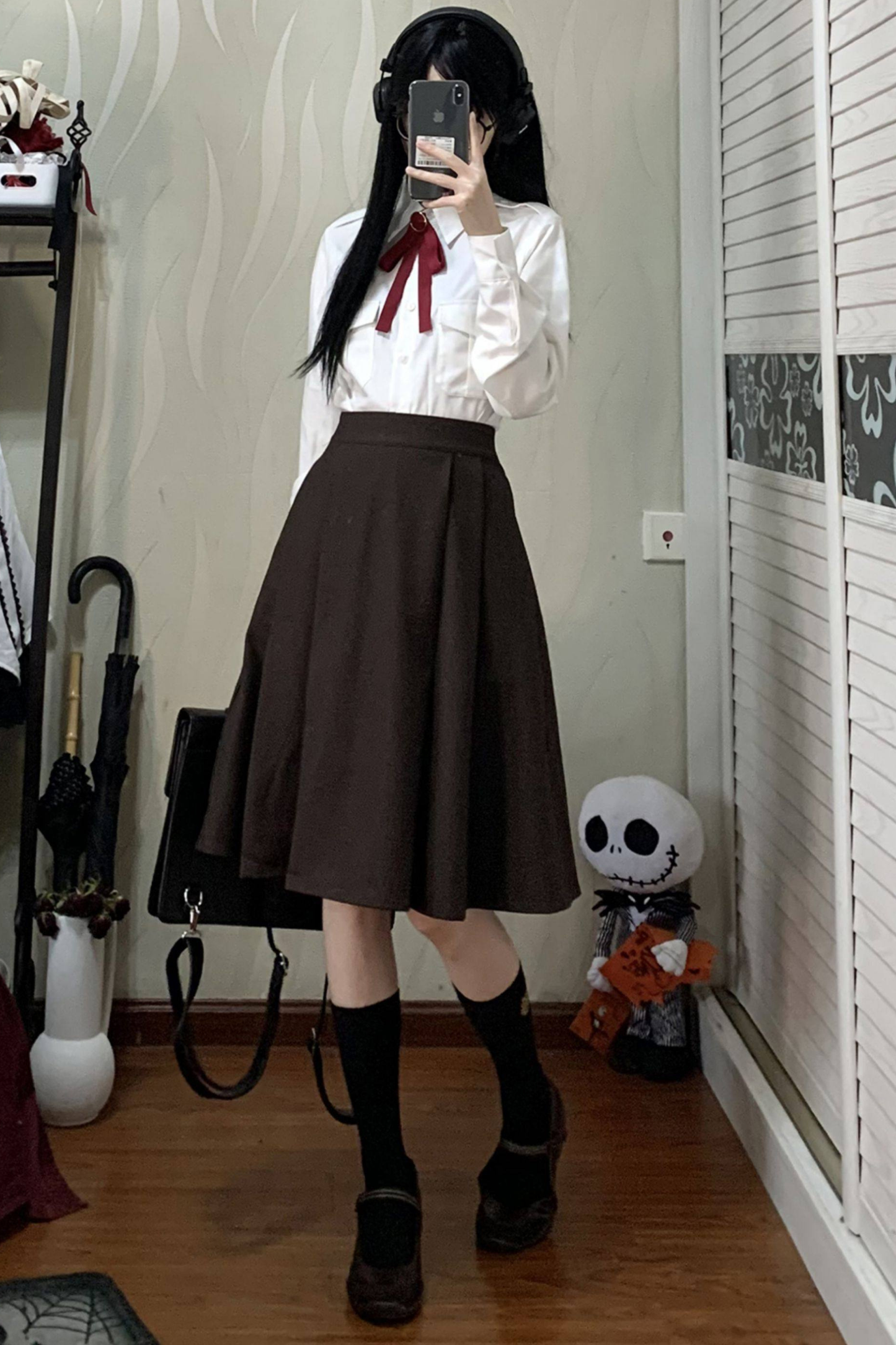 ロシアンレトロカレッジジャケット＋シャツ＋ガードル＋リボン＋スカート