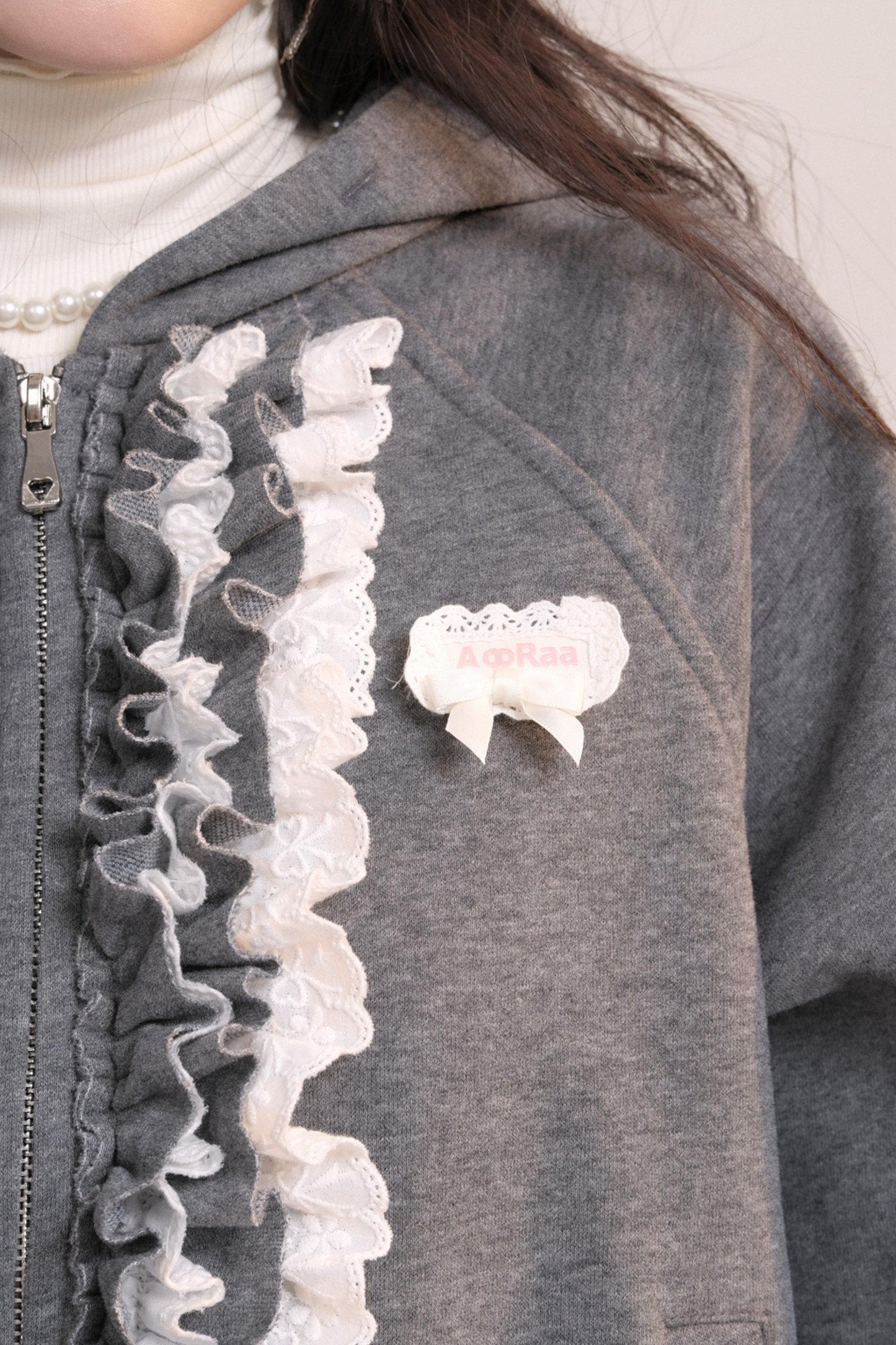 バレエレーススウェットフードジャケット+ケーキスカート