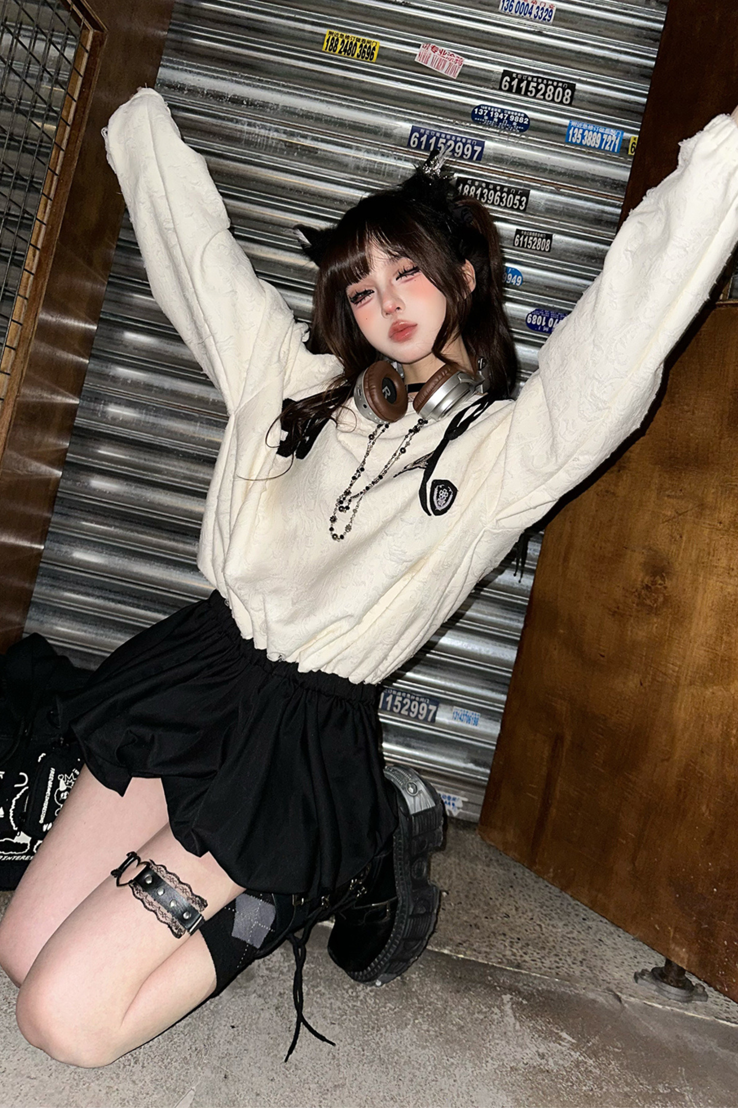 オフショルダースウェットワンピース