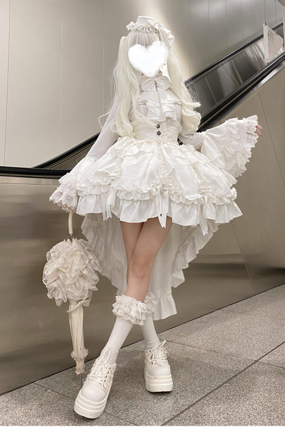 【12月6日予約締切】クロスノクターンゴシックダーク・ストライプレイヤードトップ＋クロスローズ・ストライププルアップスカート