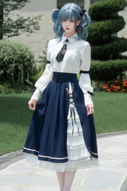 Western Fantasy Cloak Vest + Cape + Skirt + Shirt