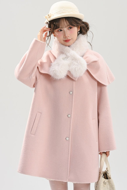 リボンビッグカラーフレアコート