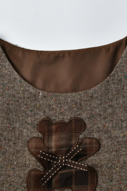 レトロチェックドレス+レトロドールトップス