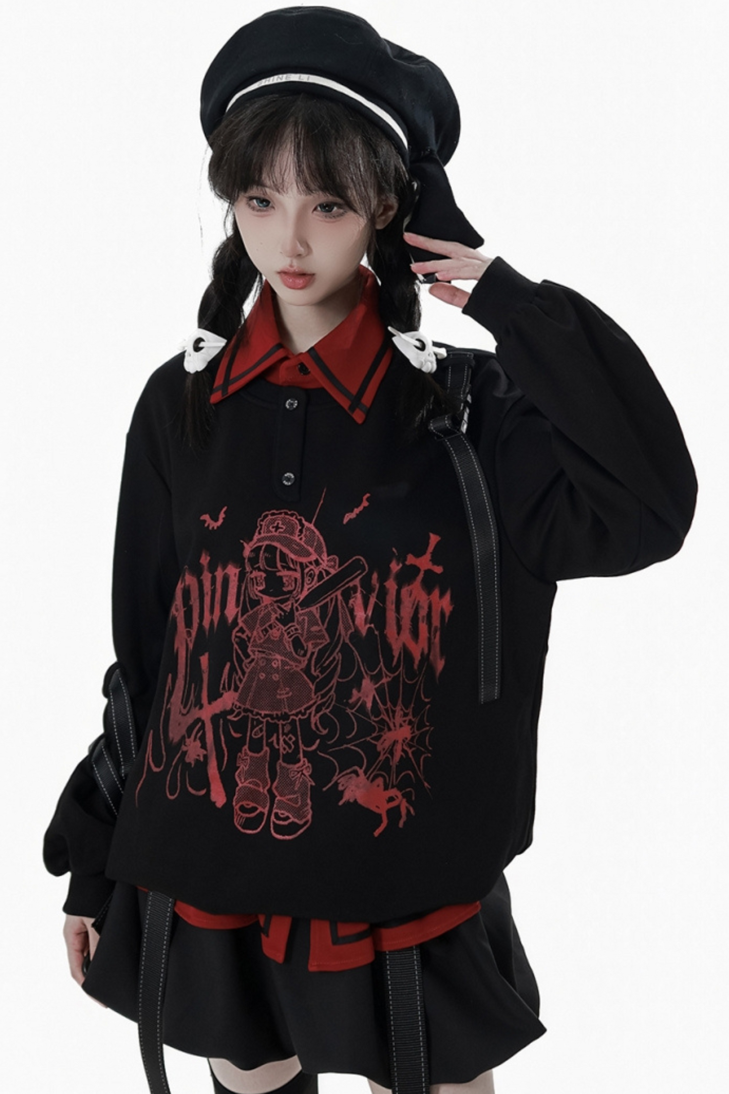 ダークグラフィティスウェット+スカート