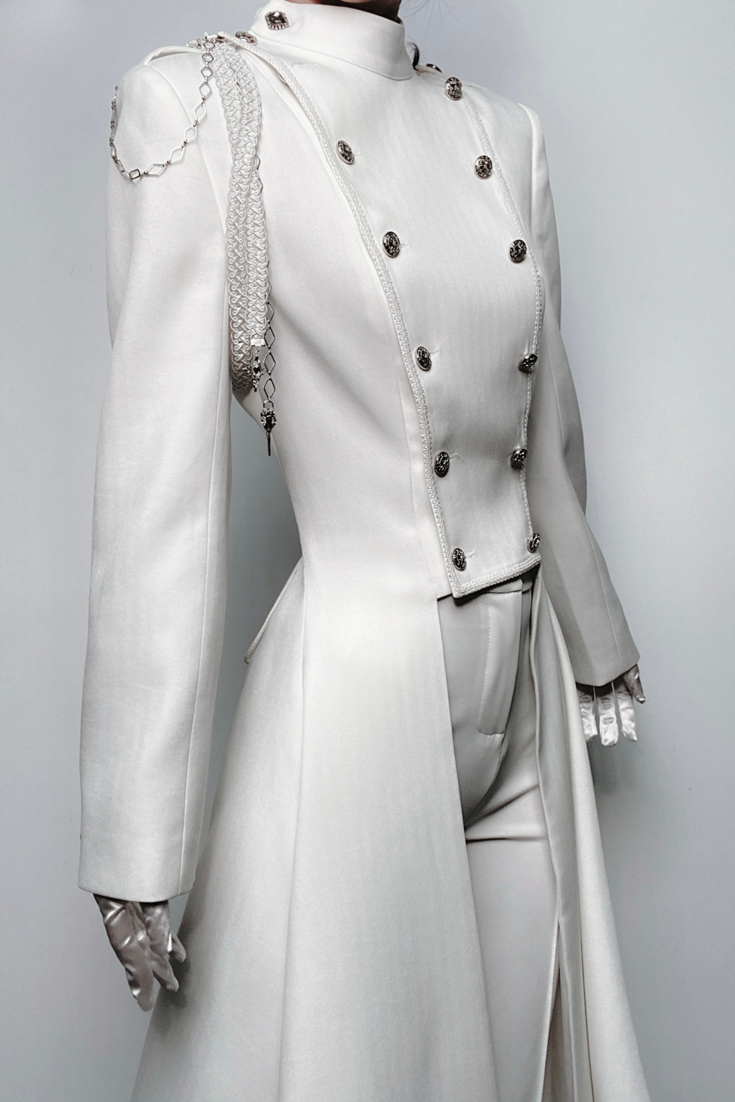 【12月29日予約締切】エターナルナイトプリンスダブルブレストゴシックロングテールコート＋ショルダーチェーンアクセサリー